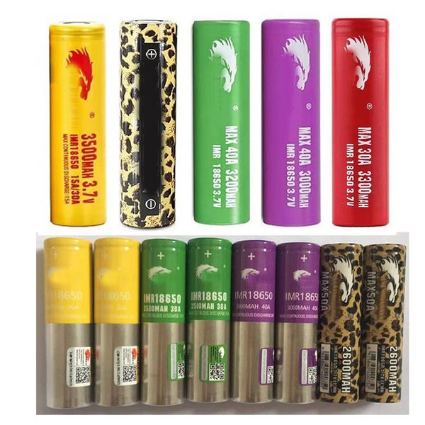

imr 18650 battery gold green red purple leopard 3000mah 3200mah 3300mah 3500mah 3.7v 40a 50a high drain rechargeable lithium vape mod batter