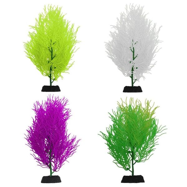 

decorations artificial aquarium plants with base fish tank plant silicone ornaments non-toxic safe for all