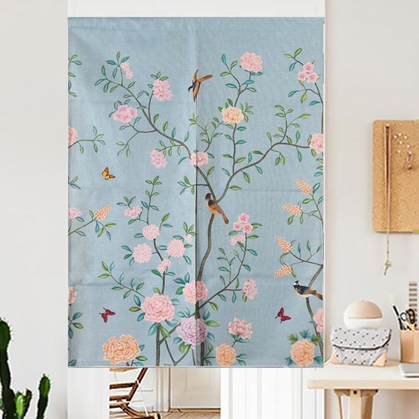 

curtain & drapes duck egg shabby chic beautiful birds floral kitchen modern blue linen curtains for living room colors home decor
