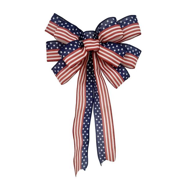 

decorative flowers & wreaths bows patriotic us flag patterns stars stripes red white blue decor american independence day decoration hanging