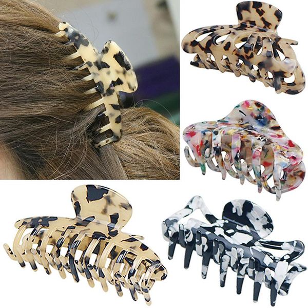 

hair accessories women girls leopard acetic acid claw pin clip