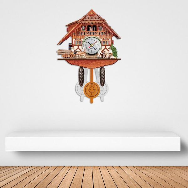 

cuckoo wall clock chime alarm retro wooden living room modern decorations home day for decor clocks