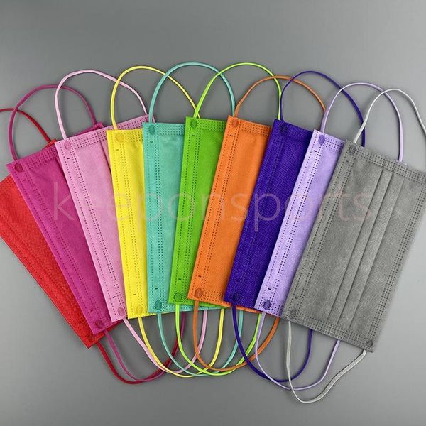 

designer face mask black white red pink green purple non-woven masks men women thick 3 layer dustproof cover anti dust fog facemask wholesal