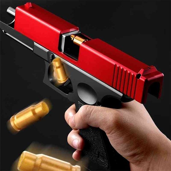 

5444glock shell throwing eva soft bullet toy aiming training pistol airsoft for boys simulation cs game gun model
