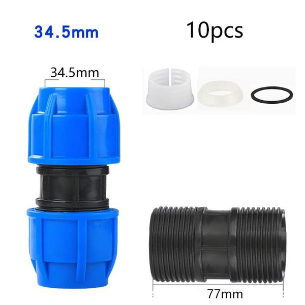 

watering equipments 10pcs 22mm/27mm/34.5mm pe pipe joint quick connector 1/2" 3/4" 1" thread connect live irrigation system p