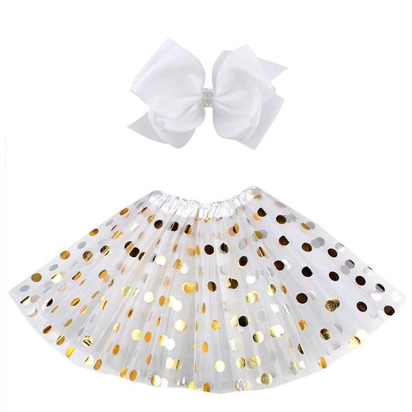 

stage wear 10 pack tulle polka dots skirt for girl with bow ballet dress up colorful party performance birthday christmas costume 3-12 year, Black;red