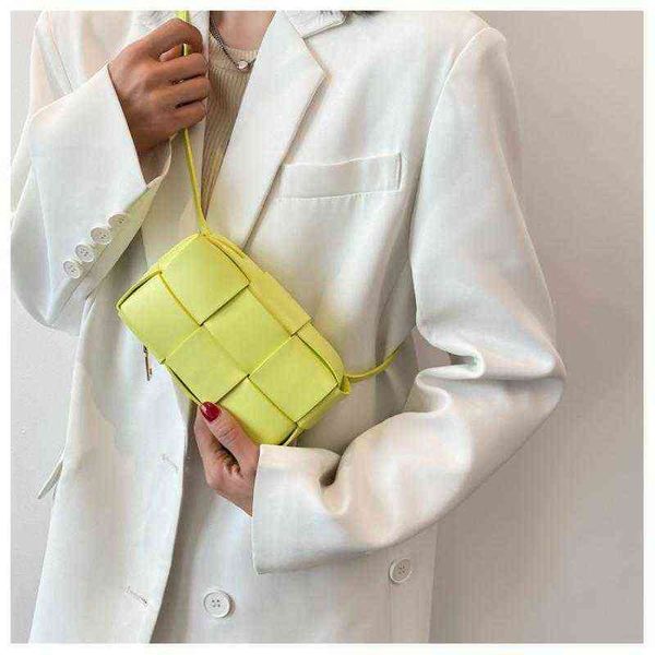 

shopping bags mini square lattice shoulder crossbody for women pu leather waist fashion small handbags ladies summer messenger 220301