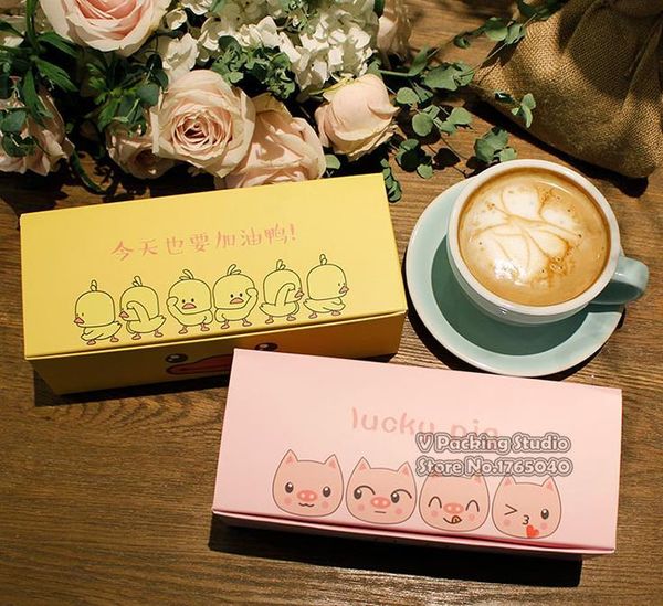 

gift wrap pink duck biscuit cake boxes roll egg yolk box rolled sugar 100pcs/lot