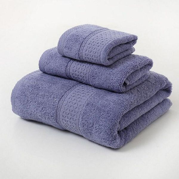 

towel 3-piece set solid color 100% cotton large bath bathroom household children beach portable