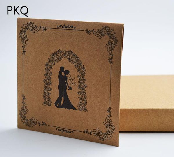 

pcs/lot 2021 12.8*12.8 cm square kraft paper dvd cd cover envelopes packaging bag wedding packing bags