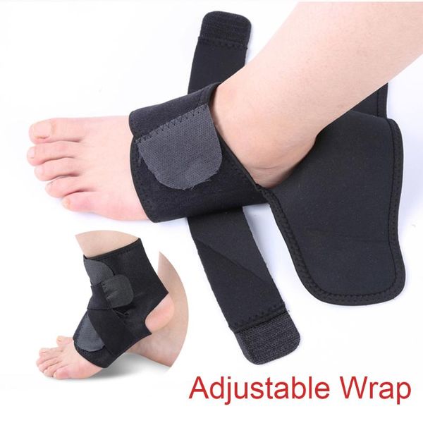 

compression adjustable foot support brace elastic band ankle wrap fitness guard protector sports basketball soccer running, Blue;black