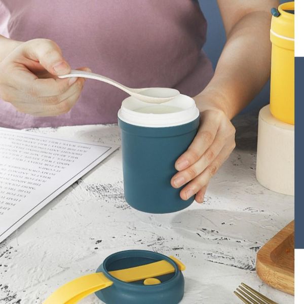 

dinnerware sets portable wheat stalks milk coffee cup kids water bottle double layers breakfast keep warm leak-proof soup with spoon