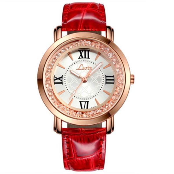 

wristwatches women's watches luxury roman numeral fashion dress woman leather quartz rhinestone ladies wristwatch montres femme, Slivery;brown