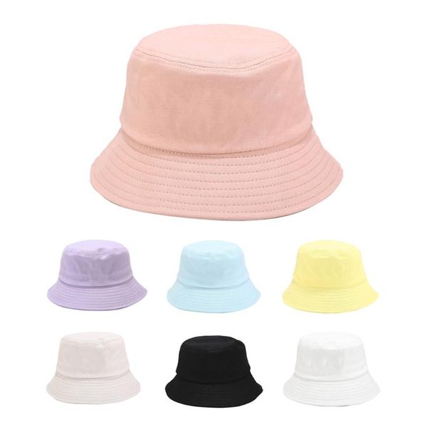 

wide brim hats cotton bucket women summer sunscreen beach hat men pure color sunbonnet fedoras outdoor fisherman kapelusz, Blue;gray