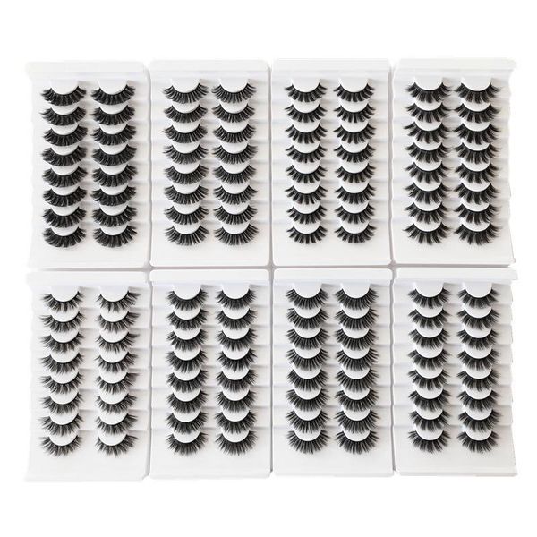

false eyelashes 8 pairs 3d faux mink natural thick long dramatic fake lashes eyes makeup extension beauty