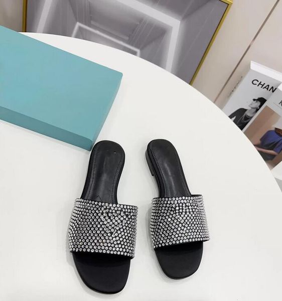 

with box 2022 designer women's luxury slippers platform leisure summer wide flat beach sandals size 35-42, Black