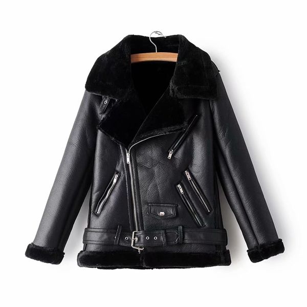 

fashion women black pu leather-clad cool lady zipper jackets streetwear female sashes suits moto girls chic sets 210430