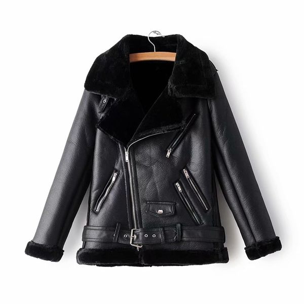 Moda Mulheres Pu Black Pu Couro-Clad Lamito Lady Zipper Casacos Streetwear Feminino Sashes Suits Moto Girls Chic Sets 210430