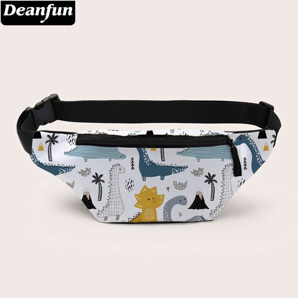 

deanfun waist bags cute dinosaur printed fanny pack with zipper for women travelling belt bag d18015