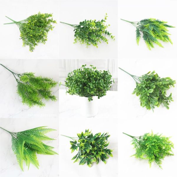 

decorative flowers & wreaths artificial shrubs creative plant ferns simulation plastic flower fern wall material accessories