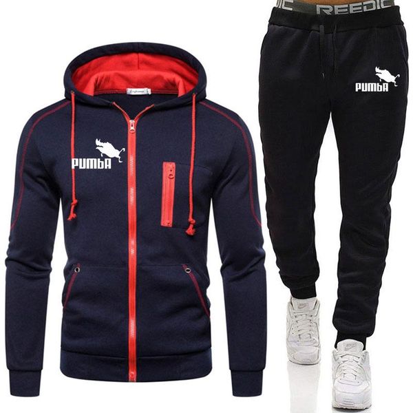 

jogging clothing mens set autumn man sportswear 2 piece sets sports suit jacket+pant sweatsuit male tracksuit asia size m-3xl, Black;red