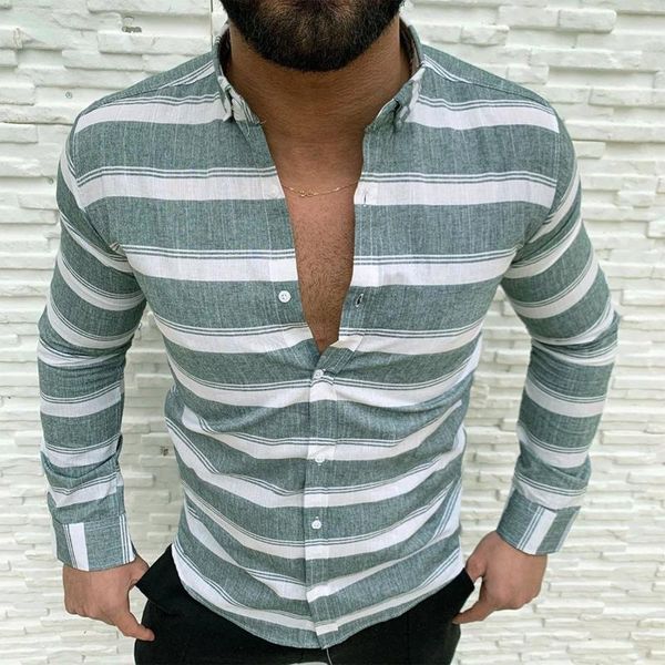 

men's casual shirts long sleeve striped korea style handsome fashion mens button down slim fit cardigan chemise, White;black
