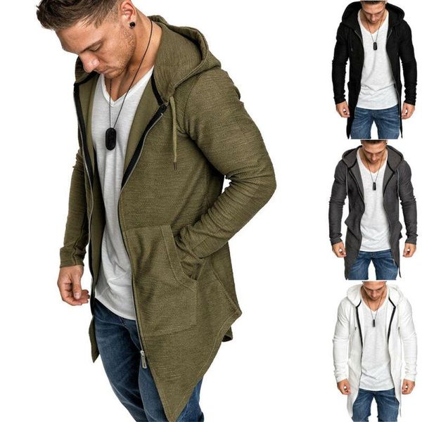 

men's jackets 2021 est autumn winter warm hoodie hooded coat outwear jumper fashion simple solid casual slim fitting, Black;brown
