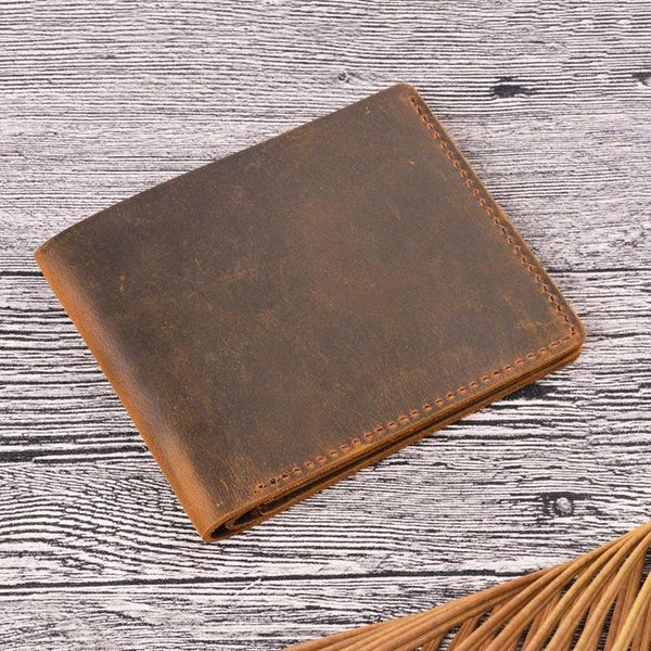 

wallets vintage handmade male purse small mens wallet leather genuine luxury design cow standard money case, Red;black