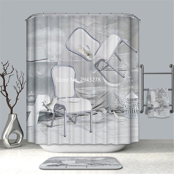 

shower curtains 3d printed waterproof mildewproof washable curtain with hook oil painting colorful printing home bathroom decoration