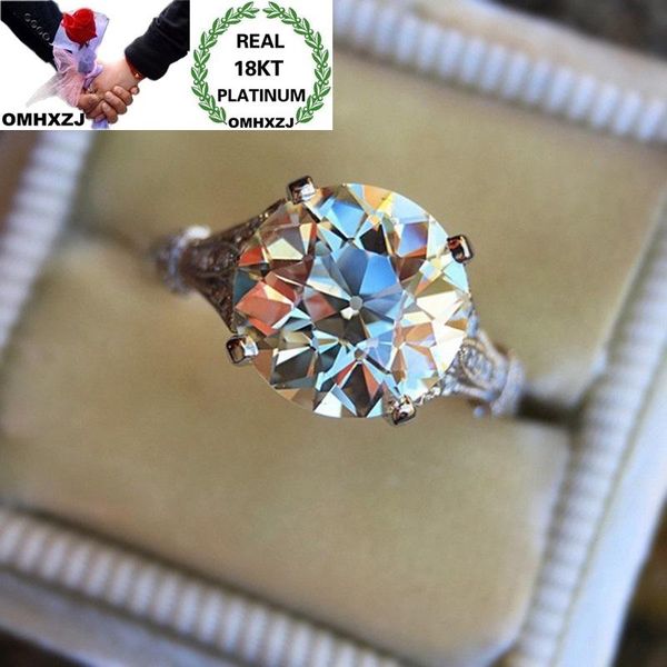 

cluster rings omhxzj wholesale european fashion woman girl party birthday wedding gift simple round zircon 18kt white gold ring rr911, Golden;silver