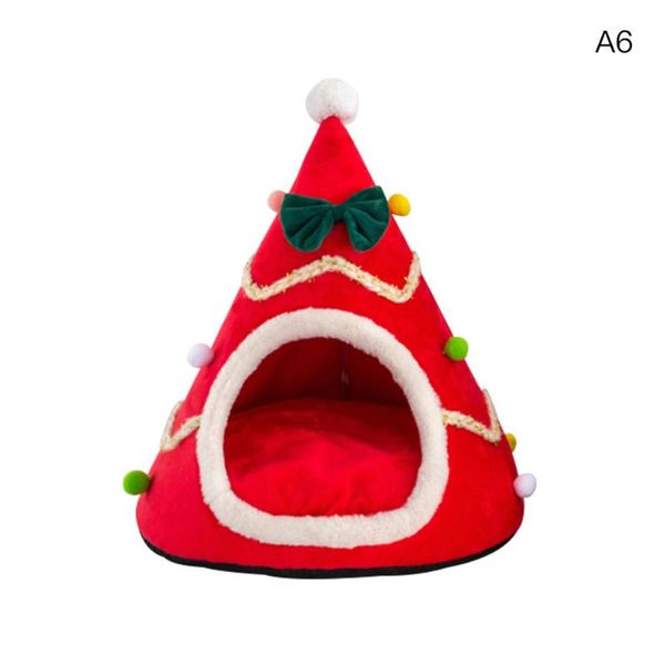 

xmas tree shape pet dog cat house sleeping bed half closed warm soft winter cats cage gift beds & furniture