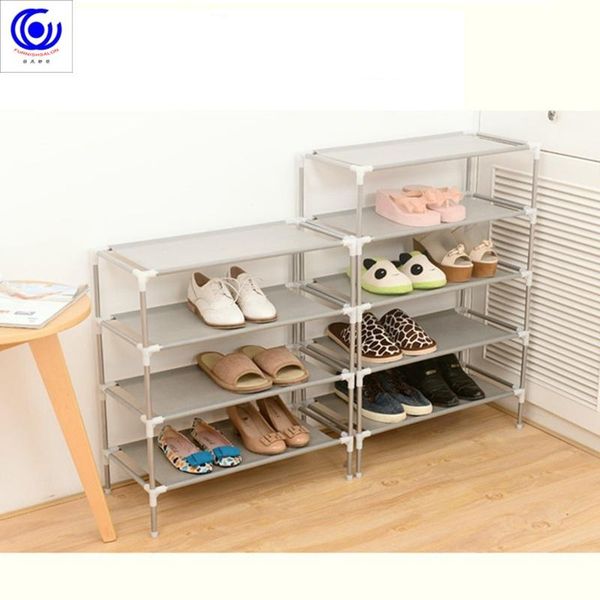 

clothing & wardrobe storage stainless steel fabric shoe rack hallway cabinet organizer holder 2/3/4/5/6 layers select shelf diy home furnitu