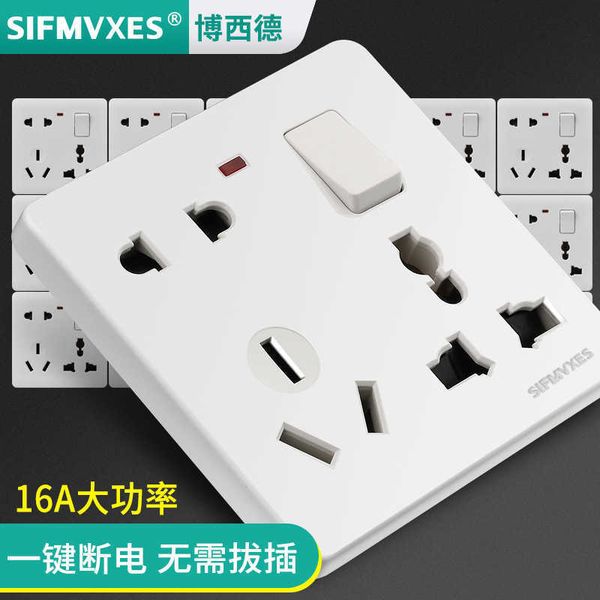 

british standard 86 white 233 16a with switch concealed one open eight hole socket