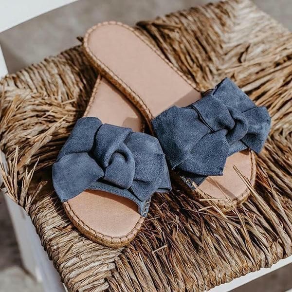 

slippers summer bow flat fashion large women's sandals outdoor casual slides anti-slip female drop 2021 r5, Black