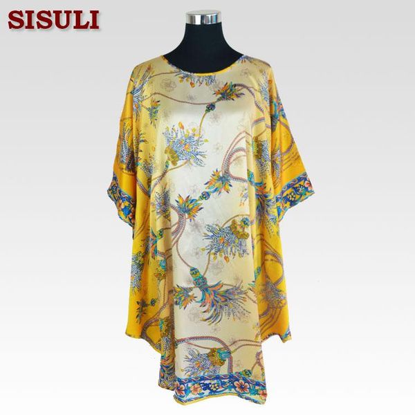 

silk pajama dress 100% pure women dresses floral printed pattern plus size organic fabric summer 2021 bronze women's sleepwear, Black;red