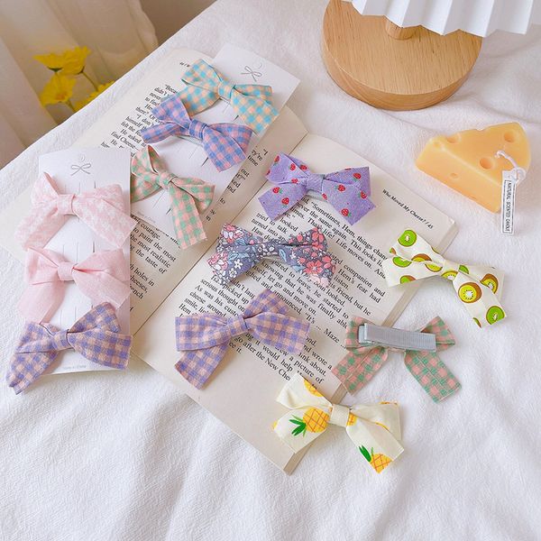 Coreano Novo Baby Bow Nó Hairpins Meninas Cute Cabelo Do Lado Clipes Doce Color Hairclips Kids Hair Acessórios