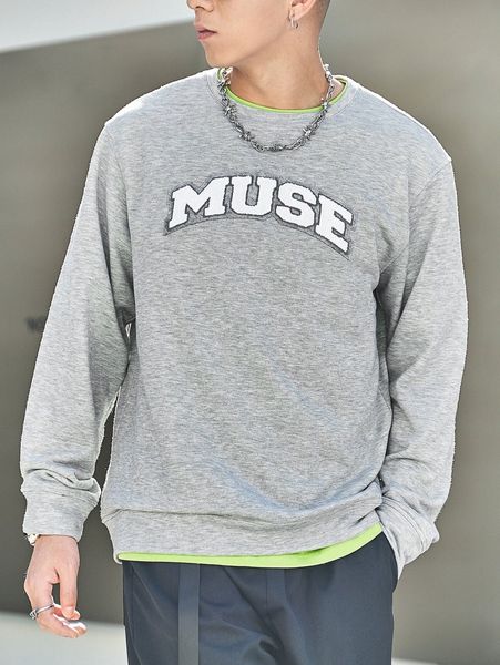 

men letter patched pullover without tee a8f0#, Black