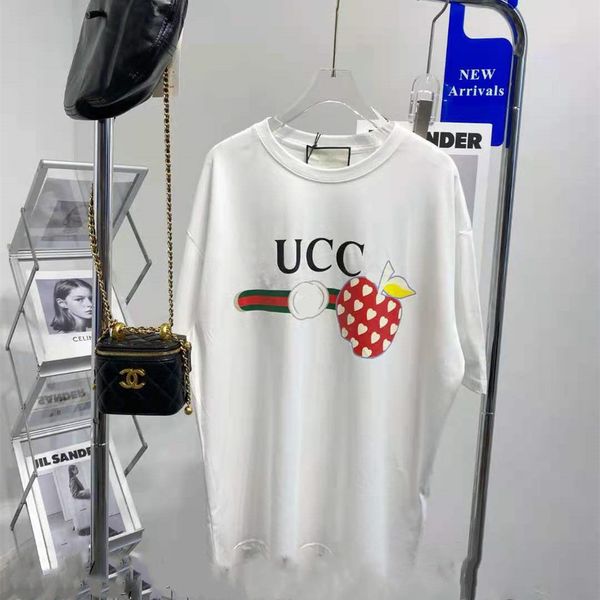 

high version 2021 summer new fashion love print contrast color simple youth leisure breathable couple short sleeves, White