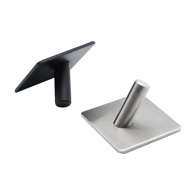 

hooks & rails 4pcs wall mount self-adhesive hook bath towel single coat robe hat hanger bathrobe holder for bathroom kitchen stainless steel