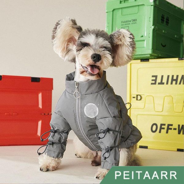 

[peitaarr] pet clothing winter outdoor warmth 90% down jacket coat windproof reflective drawstring airtight small medium dogs dog apparel