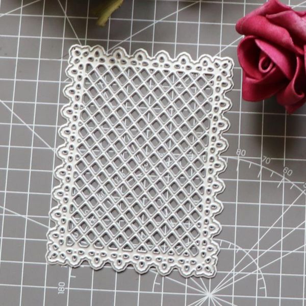 

painting supplies rectangular lattice background metal cutting dies for scrapbooking paper diy card decoration embossing cut 2021