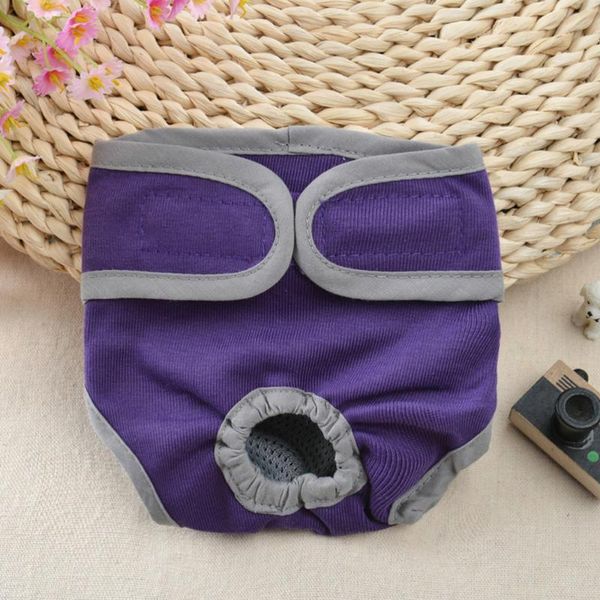 

dog apparel 3pcs diaper puppy diapers pants wraps doggy panty pet underwear physiological sanitary shorts (pink, black and purple) -