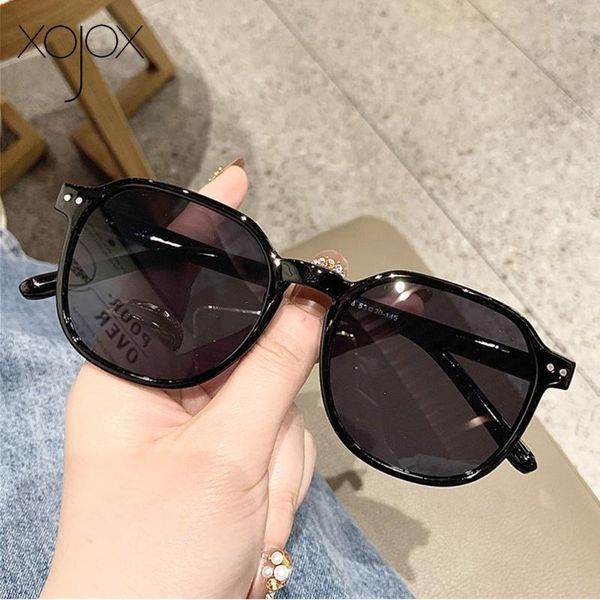 

sunglasses xojox vintage women's men fashion outdoor sun glasses retro milk tea goggle 2021 trend eyeglasses, White;black