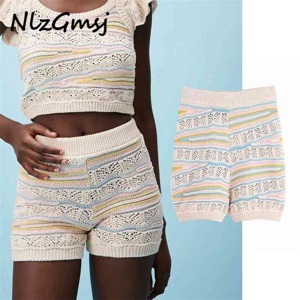 

short summer striped office lady harajuku casual holiday high waist loose fashion short 04 210628, White;black