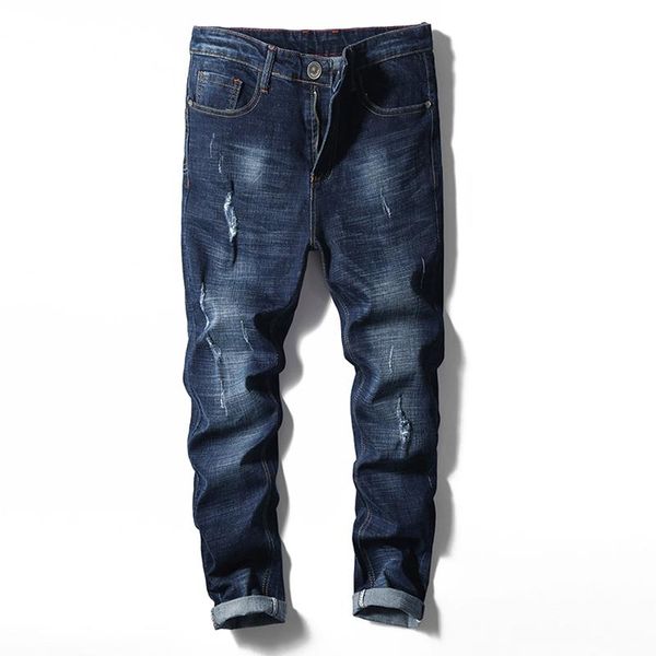 

men's jeans 2021 spring youth korean slim pants fashion, Blue