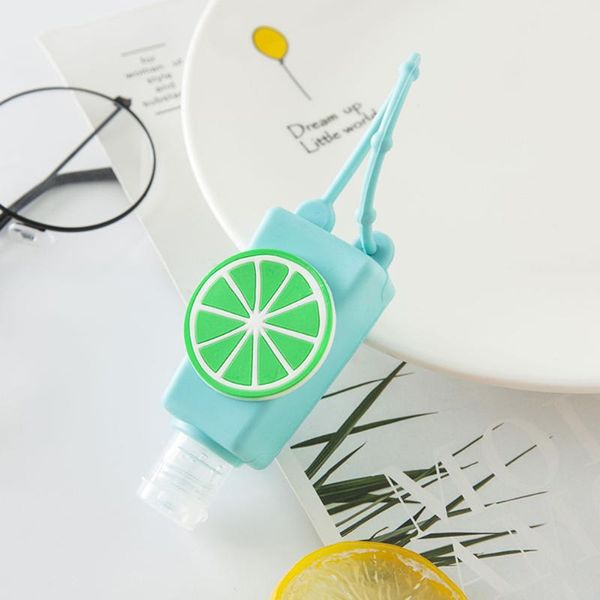 

liquid soap dispenser hand sanitizer silicone bottle holder 30ml cartoon fruit ice cream shape water-vge