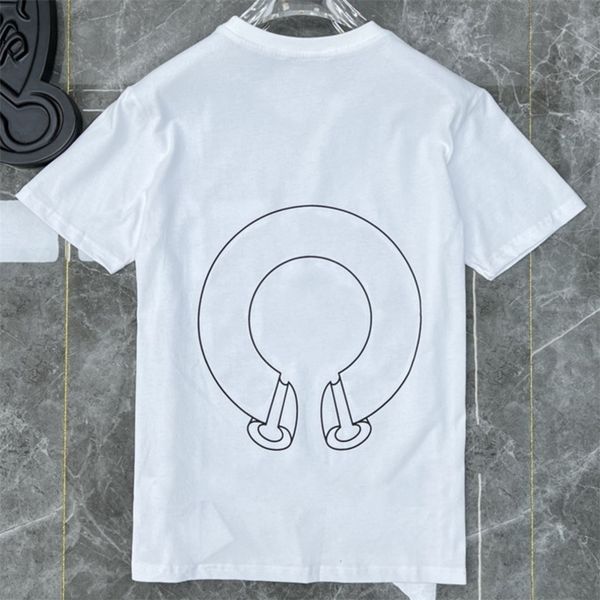 

fashion summer men's ch loose classic designer t shirts chromes luxury short sleeves letter horseshoe sanskrit cross print sweatshirts, White;black
