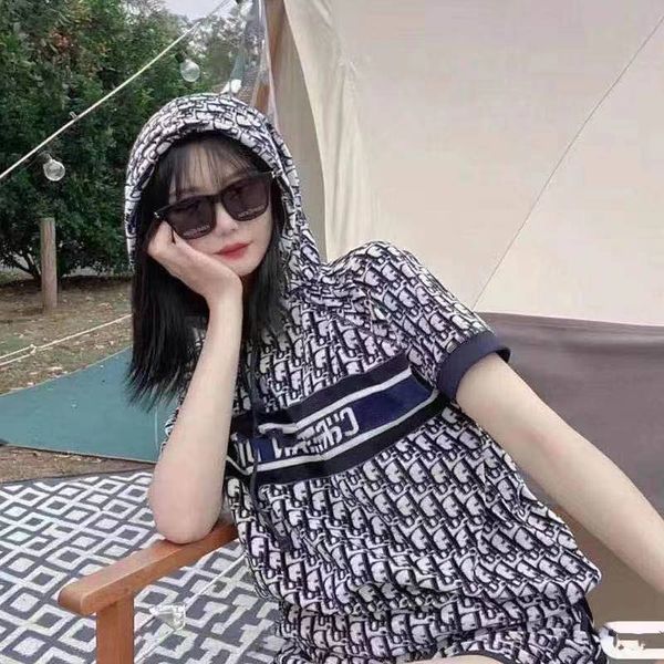 

new hooded short sleeve casual sportswear women's shorts loose fashion h52q, Gray