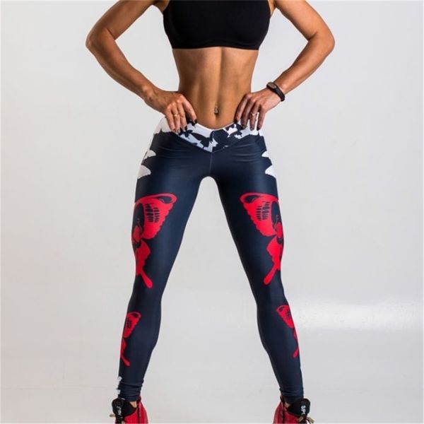 

butterflies pattern digital printing push up leggings for ladies black elastic ce fitness high waist 210925