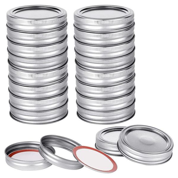 

kitchen storage & organization 20pcs mason jar lids rings set for regular mouth canning,split-type leak proof ball kerr jars (70 mm)